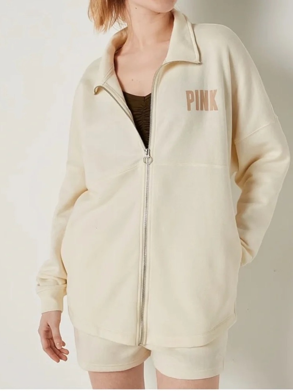 PINK Zip Up Sweater